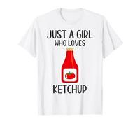 Divertido regalo para amantes del ketchup con texto en inglés "Just A Girl Who Loves Ketchup" Camiseta
