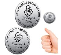 Divertido regalo para bebé, moneda de decisión para nuevos padres, regalos de embarazo, regalos para nuevos padres, regalos para parejas, Halloween, Acción de Gracias, regalo de Navidad para primera