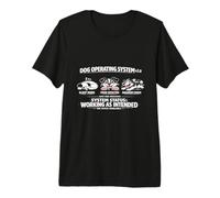 Divertido Regalo Perro Sistema operativo Trabajando como Perro previsto Meme Camiseta Premium