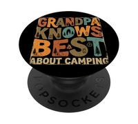 Divertido Regalo Vintage para el Abuelo Sabe el Mejor Camping Retro al Aire Libre PopSockets PopGrip Adhesivo