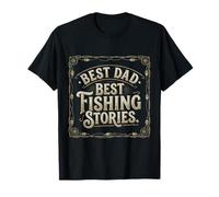 Divertido Regalo Vintage para papá de Pesca, Mejores Historias Camiseta