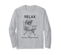 Divertido Relax Nada Está Bajo Control Mapache Manga Larga