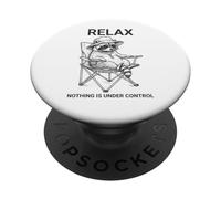 Divertido Relax Nada Está Bajo Control Mapache PopSockets PopGrip Adhesivo