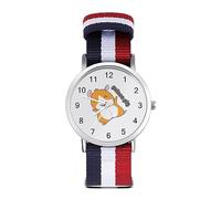 Divertido reloj deportivo de conejillo de indias para hombres y mujeres, reloj de pulsera analógico de cuarzo con correa de nailon