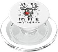 Divertido Reno Rudolf It's Fine I'm Fine Feliz Navidad PopSockets PopGrip para MagSafe