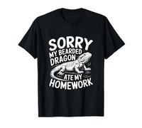 Divertido reptil Pogona se comió mi tarea Dragón barbudo Camiseta