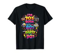 Divertido Retro clásico 70s Born 80s Raised 90s Party Throwback Camiseta
