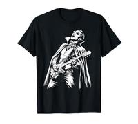 Divertido Retro Drácula Tocando Guitarra Camiseta