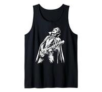 Divertido Retro Drácula Tocando Guitarra Camiseta sin Mangas