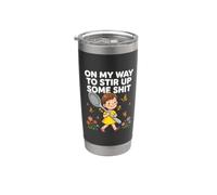 Divertido Retro En Mi Camino A Agitar Algunas Mierda Humor Sarcástico Vaso térmico de acero inoxidable de doble pared