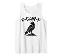 Divertido Retro F Caw F Cuervo Pájaro Negro Gótico Adulto Humor Camiseta sin Mangas