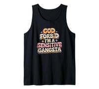 Divertido Retro Gangsta, Dios no lo quiera, Soy un Gangsta Sensible Camiseta sin Mangas