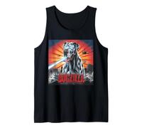 Divertido Retro Japonés Dogzilla Gran Danés Perro Amante Camiseta sin Mangas