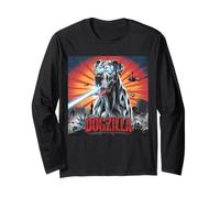 Divertido Retro Japonés Dogzilla Gran Danés Perro Amante Manga Larga