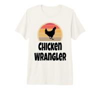 Divertido Retro Pollo Wrangler Farmer Farming Gift Shirt Humor Camiseta Premium