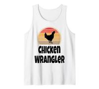 Divertido Retro Pollo Wrangler Farmer Farming Gift Shirt Humor Camiseta sin Mangas