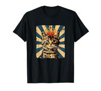Divertido rey gato con una corona para un ambiente real Camiseta