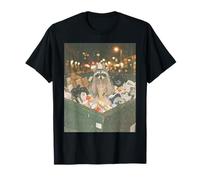Divertido Rey Mapache en el contenedor de Basura Meme Maldito café Helado Camiseta