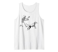 Divertido Rhodesian Ridgeback Corriendo Esqueleto Halloween Camiseta sin Mangas