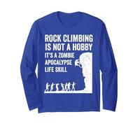 Divertido Rock Climber Regalo para Hombres Mujeres Cool Zombie Escalada Manga Larga, Unisex para Adultos, Azul Real, XL