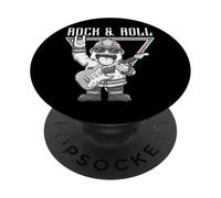 Divertido Rock & Roll Bombero Amante de la Música PopSockets PopGrip Adhesivo