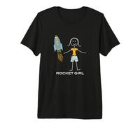 Divertido Rocket Girl Space para Mujer Camiseta Premium