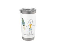 Divertido Rocket Girl Space para mujer Vaso térmico de acero inoxidable de doble pared