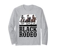 Divertido Rodeo Negro Diciendo Vaquera Poder Caballo Reina Mujeres Hombres Manga Larga
