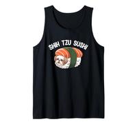 Divertido Rollo de Sushi para Perros Kawaii Shih Tzu Camiseta sin Mangas