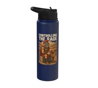 Divertido Romano Gamer Rage Juego de palabras Historia Geek Retro Gaming Lover Stainless Steel Insulated Water Bottle