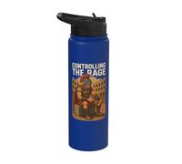 Divertido Romano Gamer Rage Juego de palabras Historia Geek Retro Gaming Lover Stainless Steel Insulated Water Bottle