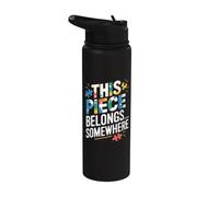Divertido rompecabezas que esta pieza pertenece a algún lugar Stainless Steel Insulated Water Bottle
