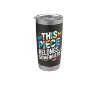 Divertido rompecabezas que esta pieza pertenece a algún lugar Vaso térmico de acero inoxidable de doble pared