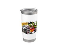 Divertido salvaje Hotrods Forever Dragster Rat Rod Race Car Cartoon Vaso térmico de acero inoxidable de doble pared