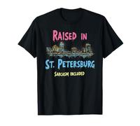 Divertido San Petersburgo Florida Horizonte Noche Vintage Camiseta
