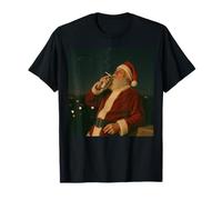 Divertido Santa Claus 90's Aesthetic Vibes Christmas Flying UFO Camiseta