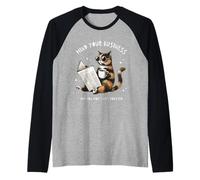 Divertido sarcástico Cuida tu negocio para los amantes del café de gatos Camiseta Manga Raglan