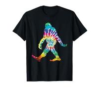 Divertido Sasquatch Hippie Grande con Tinte de Corbata arcoíris Camiseta