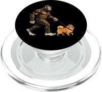 Divertido Sasquatch, Perro de Pomerania Que pasea Bigfoot PopSockets PopGrip para MagSafe