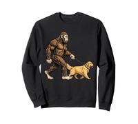 Divertido Sasquatch, Perro Golden Retriever, Bigfoot Walking Sudadera