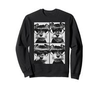 Divertido Schnauzer con Gafas de Sol Retro Meme Perros Bob Corte de Pelo Sudadera