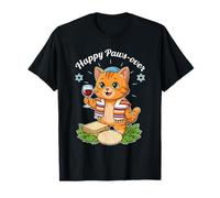 Divertido seder Vintage de Paws-Over Cat Happy Passover Camiseta