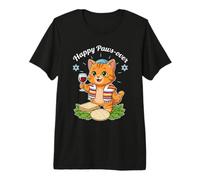 Divertido seder Vintage de Paws-Over Cat Happy Passover Camiseta Premium