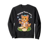 Divertido seder Vintage de Paws-Over Cat Happy Passover Sudadera