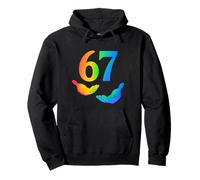 Divertido Seis Siete 6 7 Gen Alpha Slang 6 7 Manos Arcoiris Sudadera con Capucha