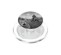 Divertido Selfie De Gato con Bigfoot Montando Triceratops Y OVNI PopSockets PopGrip para MagSafe