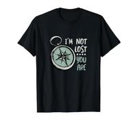 Divertido Senderismo Humor I'm Not Lost You Are Camiseta gráfica económica, Hombre, Negro, S