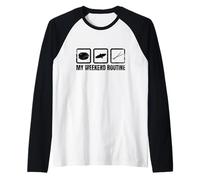 Divertido Set Trampa para Banda Música de Fin Semana Batería Camiseta Manga Raglan