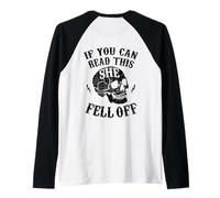 Divertido si Puedes Leer Esto, Ella se cayó Motociclista Camiseta Manga Raglan