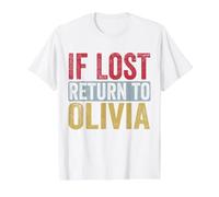 Divertido si se Pierde Regreso a Olivia Relación Pareja Coincidencia Camiseta gráfica económica, Hombre, Blanco, S